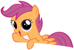 Size: 6000x4055 | Tagged: safe, artist:fabulouspony, scootaloo, pegasus, pony, g4, absurd resolution, female, filly, foal, open mouth, raised hoof, simple background, solo, spread wings, transparent background, vector, wings