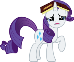 Size: 5000x4214 | Tagged: safe, artist:fabulouspony, rarity, pony, g4, look before you sleep, absurd resolution, book, book hat, female, simple background, solo, transparent background, vector