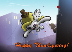 Size: 800x583 | Tagged: safe, artist:willdrawforfood1, spike, surprise, ask surprise, g4, ask, balloon, hat, parade, parade balloon, spread wings, thanksgiving, tumblr