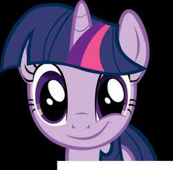 Size: 599x586 | Tagged: safe, twilight sparkle, g4, close-up, female, looking at you, smiling, solo