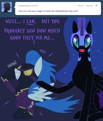 Size: 828x966 | Tagged: safe, nightmare moon, g4, ask, shadowbolts, swag, tumblr