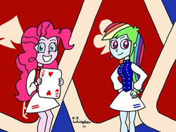 Size: 1024x768 | Tagged: safe, artist:djgames, pinkie pie, rainbow dash, equestria girls, g4, card sharks, gameshow