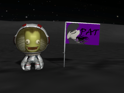 Size: 626x469 | Tagged: safe, octavia melody, g4, extend-o-matic series a1 deployable flag, kerbal space program, moon, pat