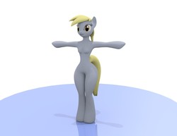 Size: 1164x899 | Tagged: safe, artist:sparkbox, derpy hooves, anthro, g4, 3d, arm hooves, barbie doll anatomy, blender, breasts, featureless breasts, female, nudity, solo, wide hips