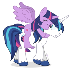 Size: 900x900 | Tagged: safe, artist:dm29, shining armor, twilight sparkle, alicorn, pony, g4, duo, female, hug, male, mare, ponies riding ponies, riding, siblings, simple background, stallion, transparent background, twilight sparkle (alicorn)