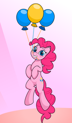 Size: 700x1200 | Tagged: safe, artist:bajanic, pinkie pie, g4, balloon, female, solo, then watch her balloons lift her up to the sky