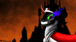 Size: 1024x576 | Tagged: safe, artist:tsaritsaluna, king sombra, g4, crystal empire, male, solo, sombra empire