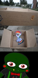 Size: 650x1325 | Tagged: safe, rainbow dash, pegasus, pony, fanfic:my little dashie, g4, caliborn, dashie meme, evil people finding dash meme, exploitable meme, homestuck, meme