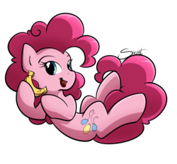 Size: 725x674 | Tagged: safe, artist:secret-pony, pinkie pie, g4, banana, bananaphone, female, solo