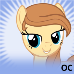 Size: 250x250 | Tagged: safe, oc, oc only, oc:cream heart, earth pony, pony, bust, female, mare, official spoiler image, portrait, solo, spoilered image joke, text