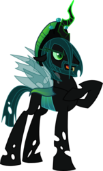 Size: 628x1037 | Tagged: safe, artist:itoruna-the-platypus, queen chrysalis, changeling, g4, changeling king, hoof on chest, king metamorphosis, king pupa, rule 63, simple background, solo, transparent background, vector