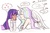 Size: 496x323 | Tagged: safe, artist:dashyice, princess celestia, twilight sparkle, human, g4, blushing, dialogue, eyes closed, eyes on the prize, female, grin, horn, horned humanization, humanized, lesbian, light skin, moderate dark skin, prone, ship:twilestia, shipping, smiling, speech bubble, thought bubble