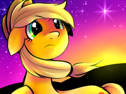 Size: 800x600 | Tagged: safe, artist:pepatu, applejack, g4, female, pixiv, solo, stars