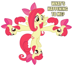 Size: 1091x1000 | Tagged: safe, part of a set, apple bloom, fluttershy, earth pony, pegasus, pony, g4, character to character, female, filly, mare, meiosis, not salmon, reproduction, transformation, wat, what has science done