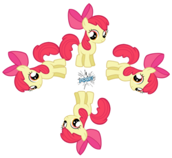 Size: 1091x1000 | Tagged: safe, part of a set, apple bloom, earth pony, pony, g4, clone, female, filly, meiosis, poof, self ponidox