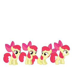 Size: 1091x1000 | Tagged: safe, part of a set, apple bloom, earth pony, pony, g4, clone, female, filly, self ponidox, simple background, transparent background