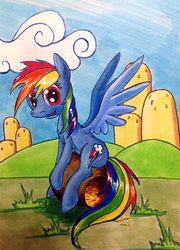 Size: 904x1256 | Tagged: safe, artist:kiriall, rainbow dash, g4, female, solo