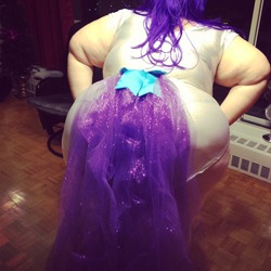 Size: 1280x1280 | Tagged: safe, artist:juicyjacqulyn, rarity, human, g4, ass, butt, cosplay, fat, irl, irl human, photo, raritubby, solo