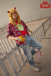 Size: 2848x4272 | Tagged: safe, big macintosh, human, g4, cosplay, fence, irl, irl human, photo, solo