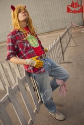 Size: 2848x4272 | Tagged: safe, artist:amuzani, artist:ayumicosplay, big macintosh, human, g4, clothes, cosplay, gloves, irl, irl human, jeans, photo, play! 2012, solo