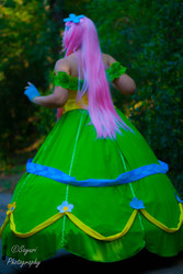 Size: 2592x3888 | Tagged: safe, artist:shelbunnycosplay, fluttershy, human, g4, clothes, cosplay, dress, gala dress, irl, irl human, photo, solo