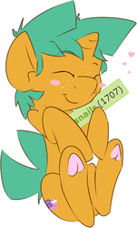 Size: 338x558 | Tagged: safe, artist:kryptchild, snails, derpibooru, g4, derpimilestone, exploitable meme, frog (hoof), heart, hoofbutt, male, meme, meta, milestone, simple background, sitting, smiling, solo, tags, underhoof, white background