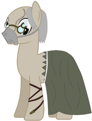 Size: 779x1026 | Tagged: safe, artist:caly-boy, pony, dr. trager, glasses, mask, outlast, ponified, solo