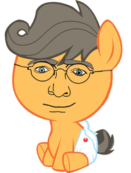 Size: 515x682 | Tagged: safe, pony, baby, baby pony, diaper, foal, gabe newell, glasses, meme, solo, wat