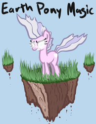 Size: 779x1006 | Tagged: safe, artist:arrkhal, oc, oc only, oc:heartcall, earth pony, pony, dirt, earth pony magic, flying, grass, levitation, solo, terrakinesis