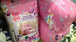 Size: 2592x1456 | Tagged: safe, princess celestia, twilight sparkle, g4, bedding, big lots, blanket, merchandise