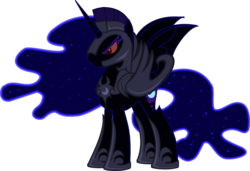 Size: 1486x1019 | Tagged: safe, artist:itoruna-the-platypus, nightmare moon, g4, armor, darkhorse knight, rule 63, simple background, solo, transparent background, vector