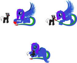 Size: 3636x2997 | Tagged: safe, artist:raven-kipper, oc, oc only, alicorn, pony, unicorn, alicorn oc, ball, broken horn, commission, cuddling, horn, snuggling, wat