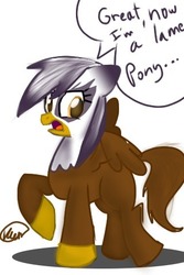 Size: 320x480 | Tagged: safe, artist:magicianpinkiepegasus, gilda, pegasus, g4, female, ponified, pony gilda, solo