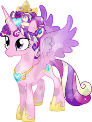Size: 4168x5500 | Tagged: safe, artist:theshadowstone, princess cadance, alicorn, pony, g4, absurd resolution, ceremonial headdress, concave belly, crystallized, female, simple background, slender, solo, standing, thin, transparent background, vector