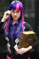 Size: 2581x3872 | Tagged: artist needed, safe, twilight sparkle, human, g4, book, cosplay, dragon con, dragon con 2013, glasses, irl, irl human, photo, solo