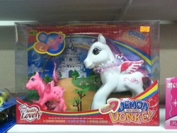 Size: 500x375 | Tagged: safe, bootleg, demon donkey, fun neddy lovely, made in china, toy
