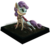 Size: 630x565 | Tagged: dead source, safe, artist:i-am-knot, sweetie belle, pony, g4, cape, clothes, dirt cube, female, figurine, gaming miniature, miniature, missing horn, simple background, solo, transparent background