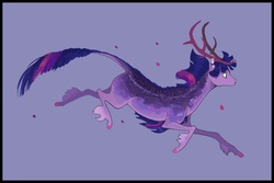 Size: 1200x800 | Tagged: safe, artist:sayuri1314, twilight sparkle, dracony, g4, female, running, solo, species swap