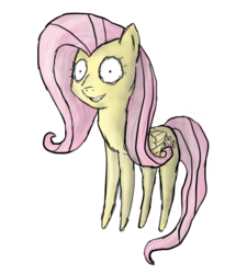 Size: 513x571 | Tagged: safe, artist:wave-realm, fluttershy, g4, creepy, crossover, female, solo, style emulation, tim burton
