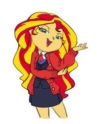 Size: 589x750 | Tagged: safe, artist:carnifex, sunset shimmer, equestria girls, g4, clothes, female, school uniform, solo