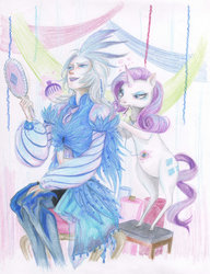 Size: 900x1171 | Tagged: safe, artist:92-pink-ravens, rarity, g4, annoyed, crossover, final fantasy, final fantasy ix, kuja