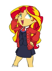 Size: 552x760 | Tagged: safe, artist:carnifex, sunset shimmer, equestria girls, g4, clothes, female, school uniform, solo