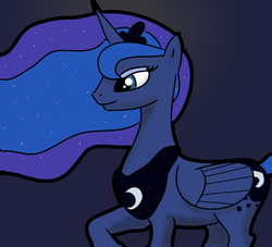 Size: 728x662 | Tagged: safe, artist:sirpayne, princess luna, alicorn, pony, g4, female, mare, raised hoof, solo