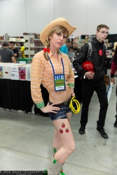 Size: 1365x2048 | Tagged: artist needed, safe, applejack, human, g4, belly button, convention, cosplay, edmonton expo, edmonton expo 2013, front knot midriff, irl, irl human, midriff, photo, solo