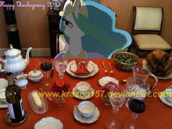 Size: 1024x768 | Tagged: safe, artist:krazoa157, princess celestia, g4, irl, photo, ponies in real life, thanksgiving