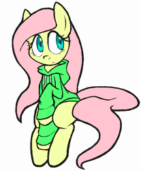 Size: 621x750 | Tagged: safe, artist:apony, fluttershy, g4, bottomless, clothes, female, flockdraw, hoodie, solo