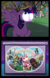 Size: 1029x1581 | Tagged: safe, twilight sparkle, alicorn, pony, g4, my little pony: friendship is magic, princess twilight sparkle (episode), balloonicorn, exploitable meme, female, glowing eyes, mare, pyroland, pyrovision, team fortress 2, twilight projector, twilight sparkle (alicorn)