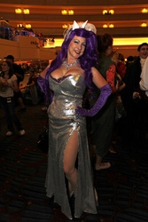 Size: 1365x2048 | Tagged: safe, artist:crimson vision, rarity, human, g4, clothes, convention, cosplay, dragon con, dragoncon 2012, dress, evening gloves, irl, irl human, photo, solo