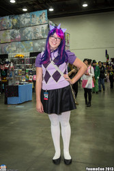 Size: 1365x2048 | Tagged: artist needed, safe, twilight sparkle, human, g4, argyle, cosplay, glasses, irl, irl human, photo, sweater vest, youmacon, youmacon 2013