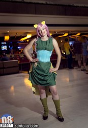 Size: 2770x4011 | Tagged: safe, artist:rladao, fluttershy, human, g4, chicago comicon, clothes, convention, cosplay, dress, gala dress, irl, irl human, photo, solo, wizard world chicago